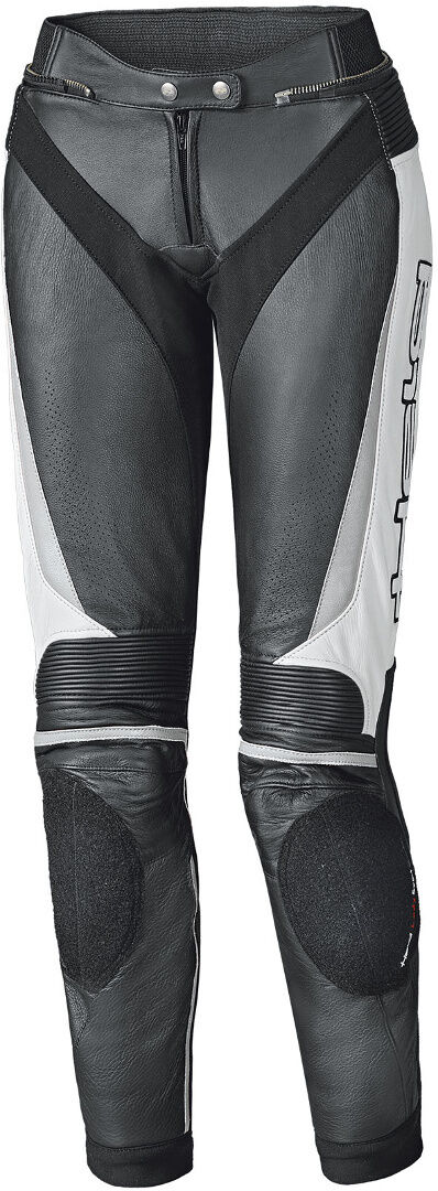 Held Lane II Pantalones de cuero para motocicletas para mujer - Negro Blanco (XL)