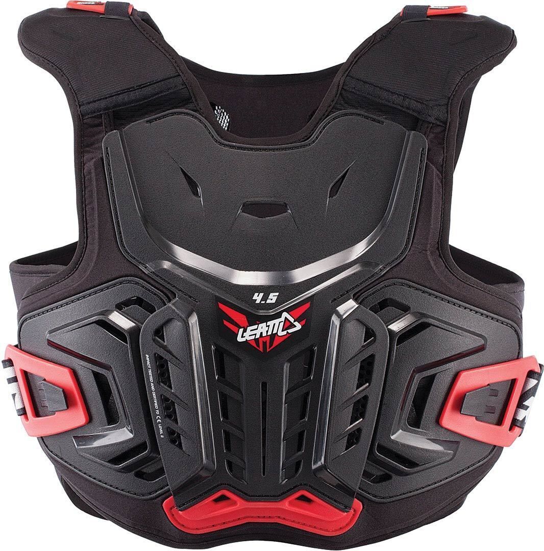 Leatt 4.5 Junior Protector de pecho para niños - Negro Rojo (S M)