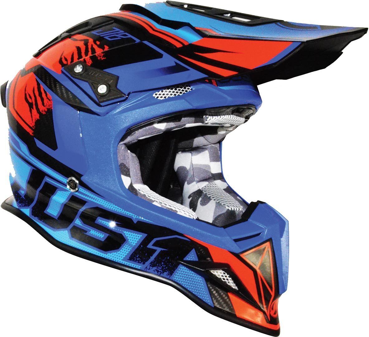 Just1 J12 Dominator Casco de Motocross - Rojo Azul (XL)