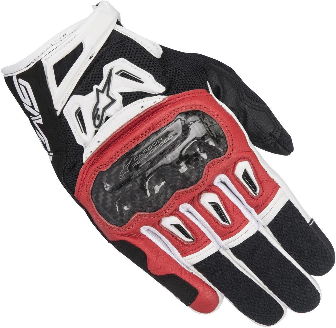 Alpinestars SMX-2 Air Carbon V2 Guantes de moto - Negro Blanco Rojo (L)