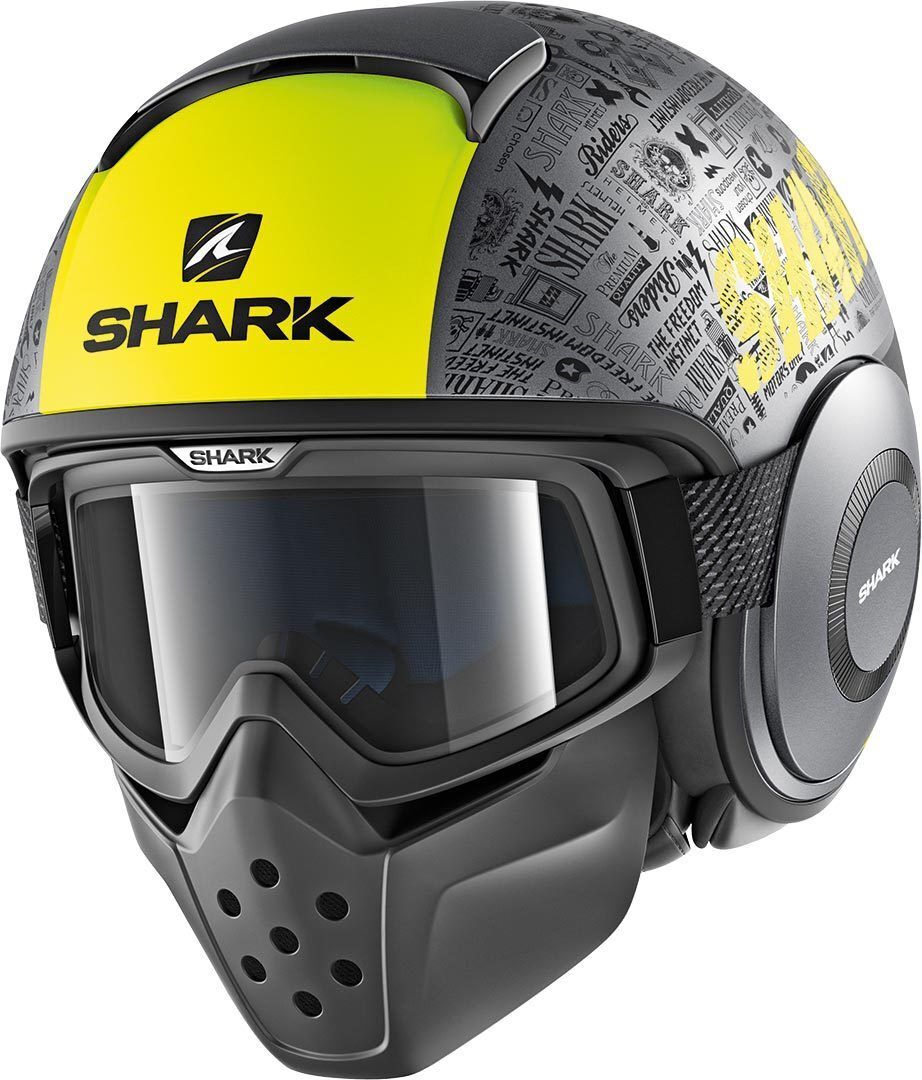 Shark Drak Tribute Mat RM Casco Jet - Gris Amarillo (S)