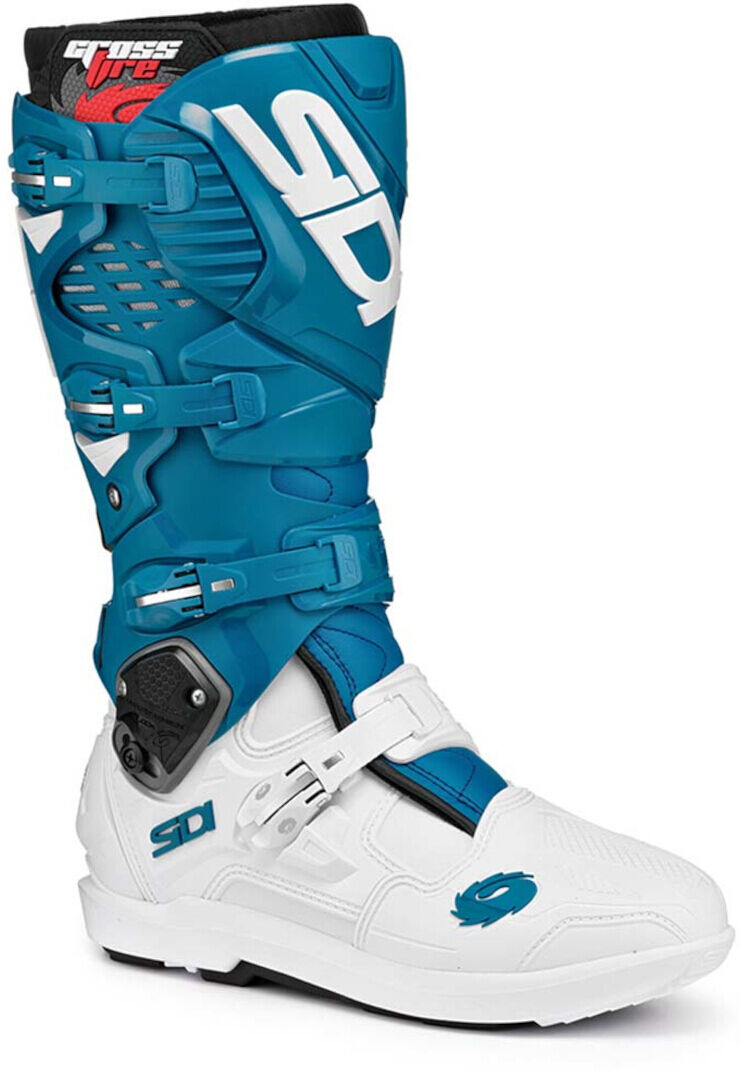 Sidi Crossfire 3 SRS Botas de Motocross - Blanco Verde Azul (46)