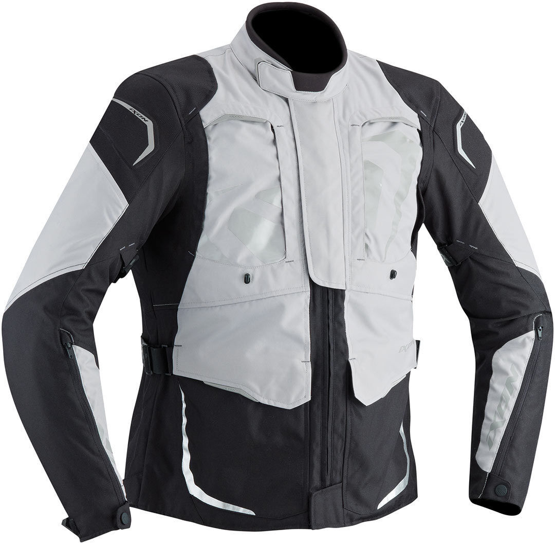 Ixon Cross Air Chaqueta textil impermeable para motocicleta - Negro Gris (2XL)
