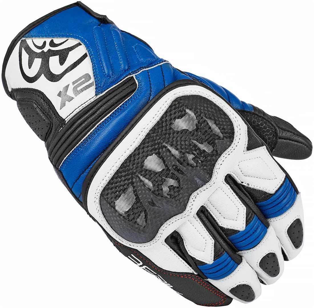 Berik NexG Guantes de la motocicleta - Negro Blanco Azul (XS)