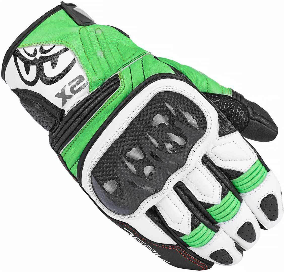 Berik NexG Guantes de la motocicleta - Negro Blanco Verde (XS)