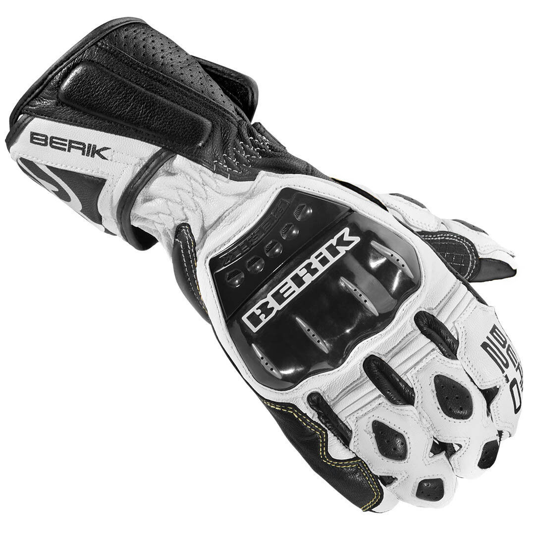 Berik Segullo Guantes de la motocicleta - Negro Blanco (XS)