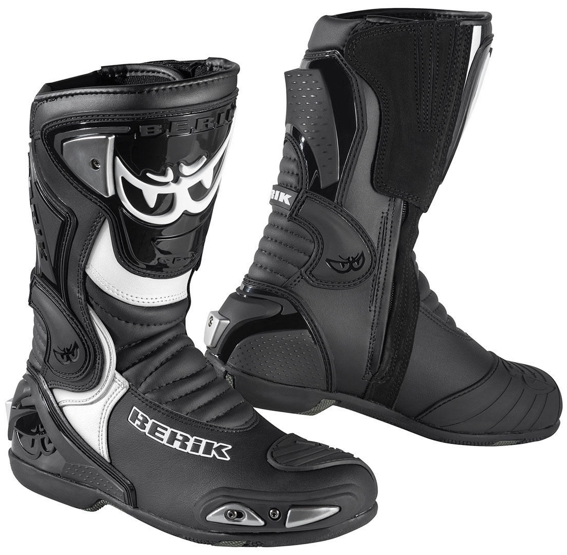 Berik Losail Botas de moto - Negro Blanco (46)