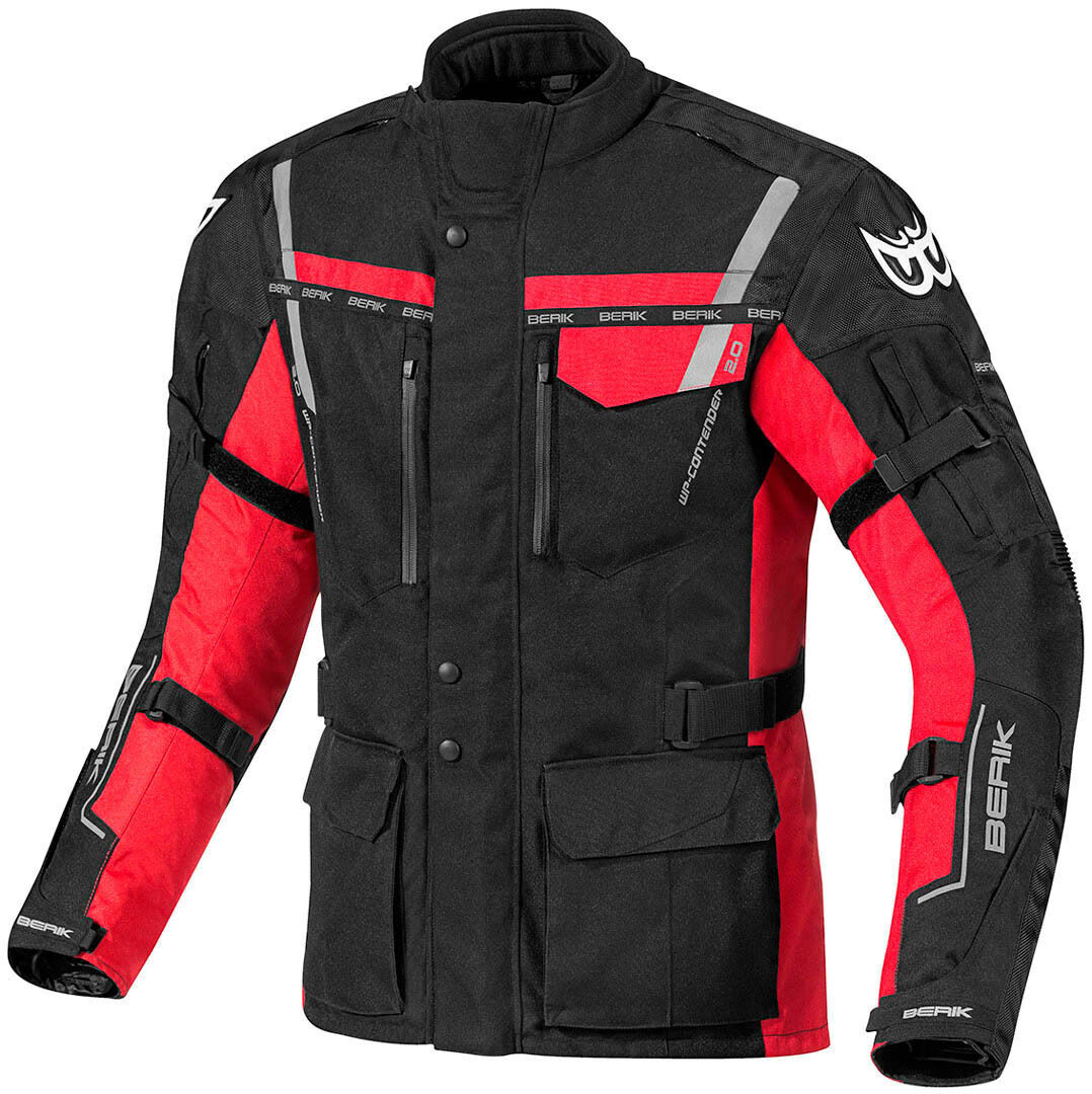 Berik Torino Waterproof Chaqueta textil de moto - Negro Rojo (58)