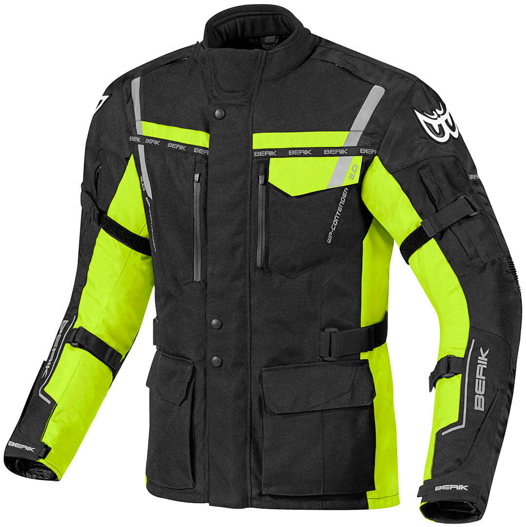 Berik Torino Waterproof Chaqueta textil de moto - Negro Amarillo (50)