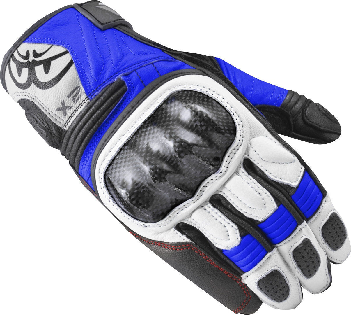 Berik LDX Guantes de motocicleta para damas - Negro Blanco Azul (XL)