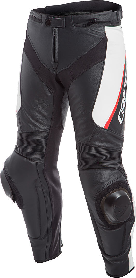 Dainese Delta 3 Pantalones de cuero para motocicleta - Negro Blanco (3XL 4XL)