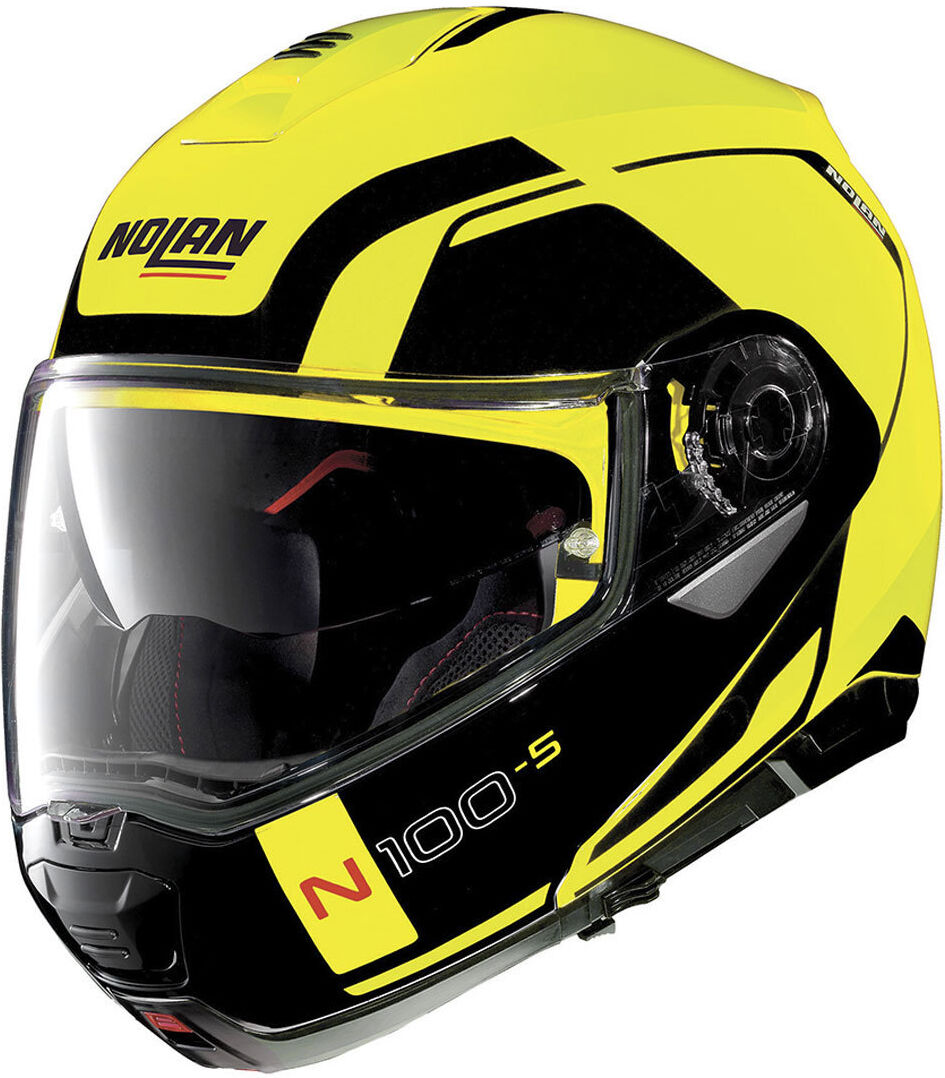 Nolan N100-5 Consistency N-Com Casco - Negro Amarillo (XS)