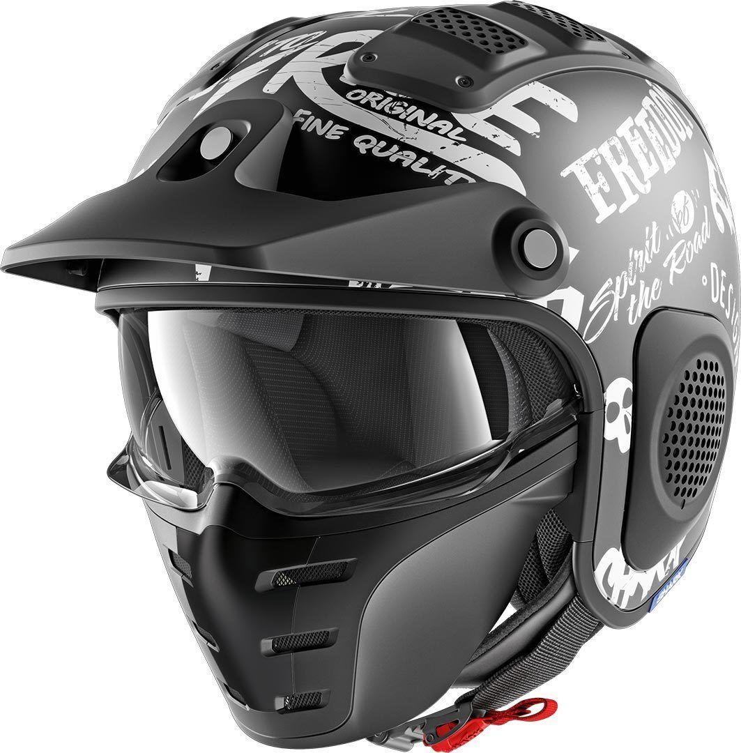 Shark X-Drak Freestyle Cup Mat Casco Jet - Negro Blanco (XS)