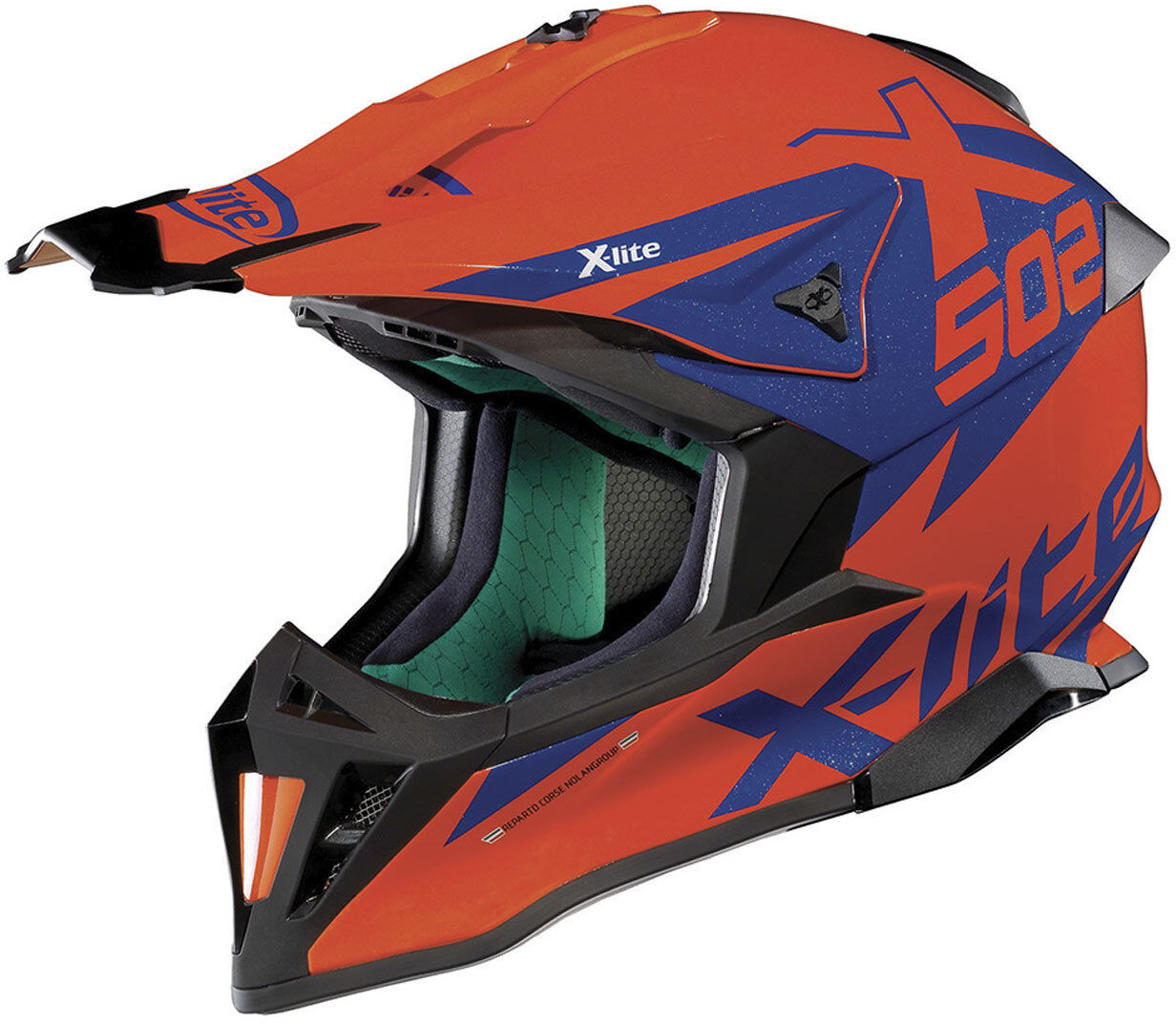 X-Lite X-502 Matris Casco de Motocross - Azul Naranja (2XL)