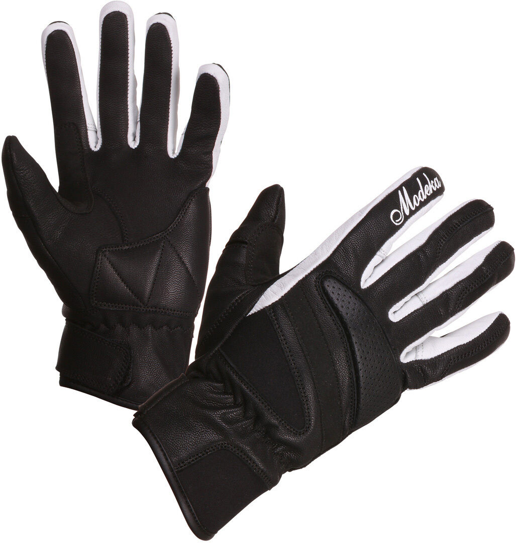 Modeka Camira Guantes de mujer - Negro Blanco (M)