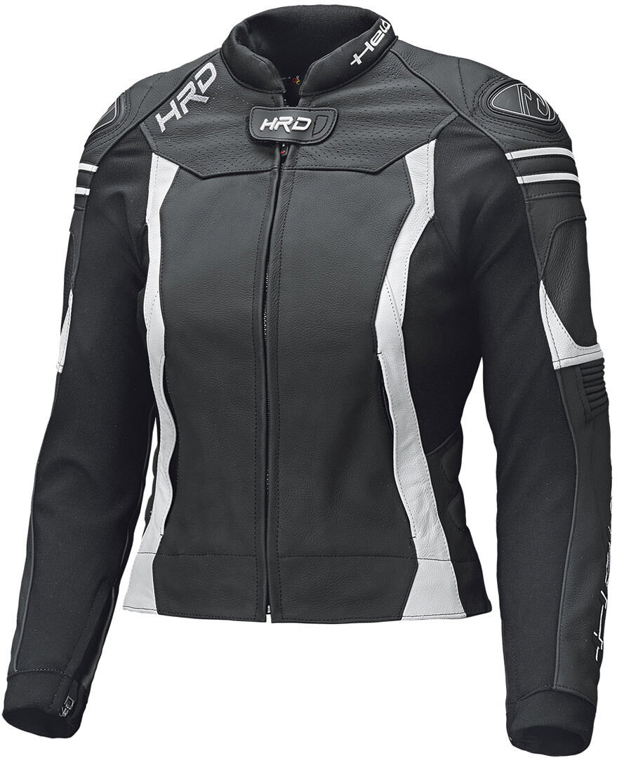 Held Street 3.0 Chaqueta de cuero de motocicleta de la mujer - Negro Blanco (42)