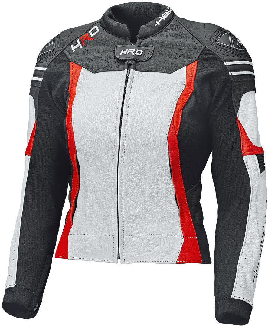 Held Street 3.0 Chaqueta de cuero de motocicleta de la mujer - Blanco Rojo (46)