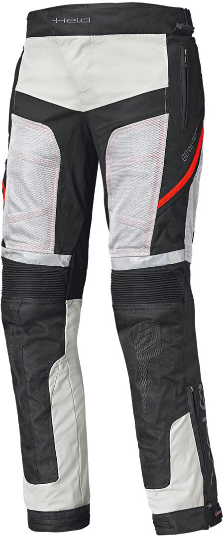 Held AeroSec Base Gore-Tex Pantalones textiles de moto - Gris Rojo (M)