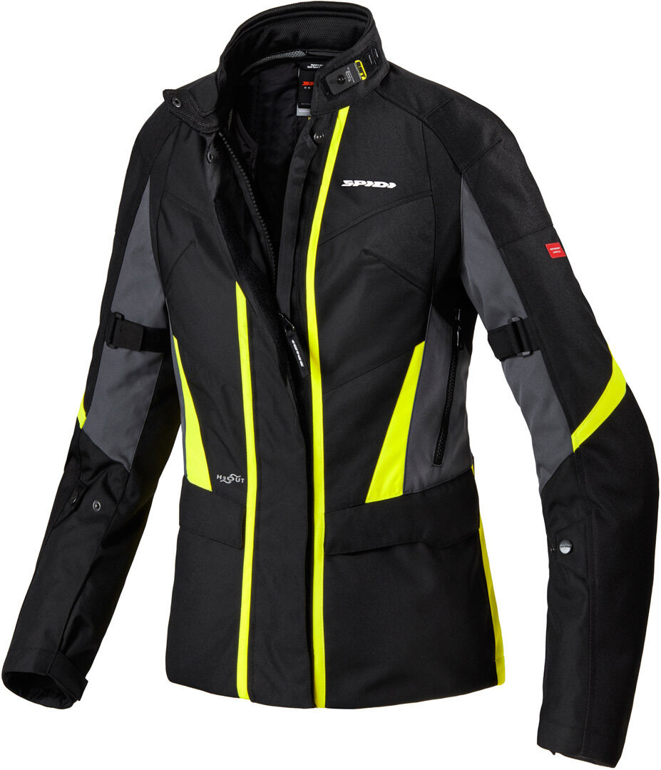 Spidi Traveler 2 Chaqueta textil para motocicletas de señoras - Negro Amarillo (2XL)