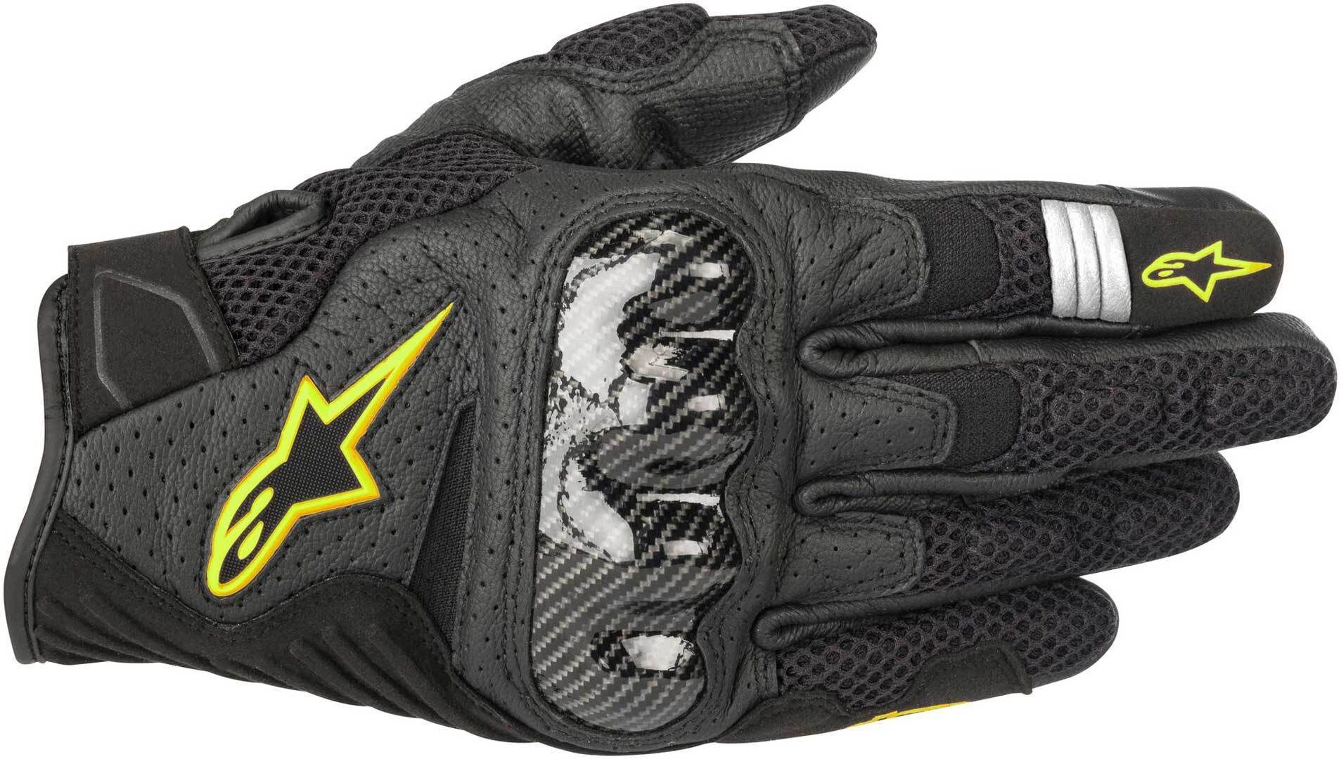 Alpinestars SMX 1 Air V2 Guantes - Negro Amarillo (L)