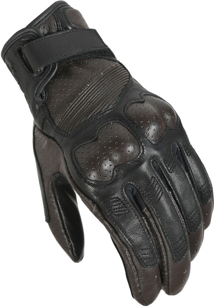 Macna Bold Guantes de moto perforados - Negro Marrón (L)