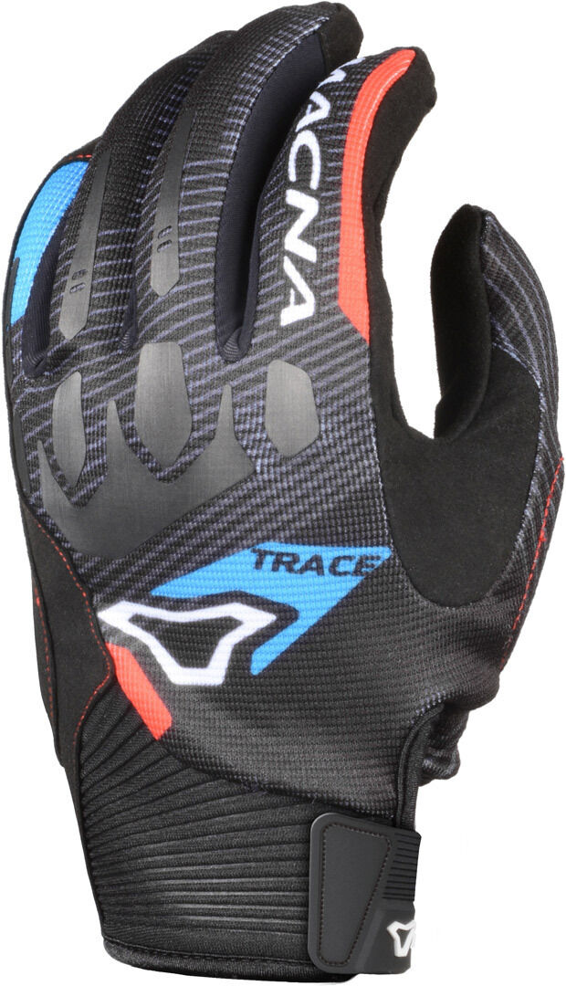 Macna Trace Guantes de moto - Negro Rojo Azul (M)