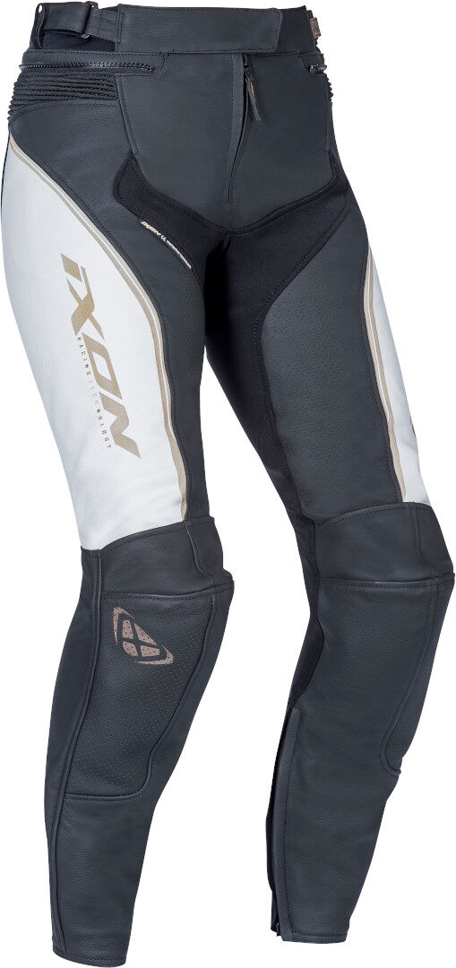 Ixon Trinity Pantalones de moto de señoras - Negro Blanco (2XL)