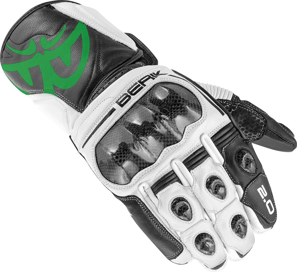 Berik 2.0 ST Guantes de motocicleta - Negro Verde (M)