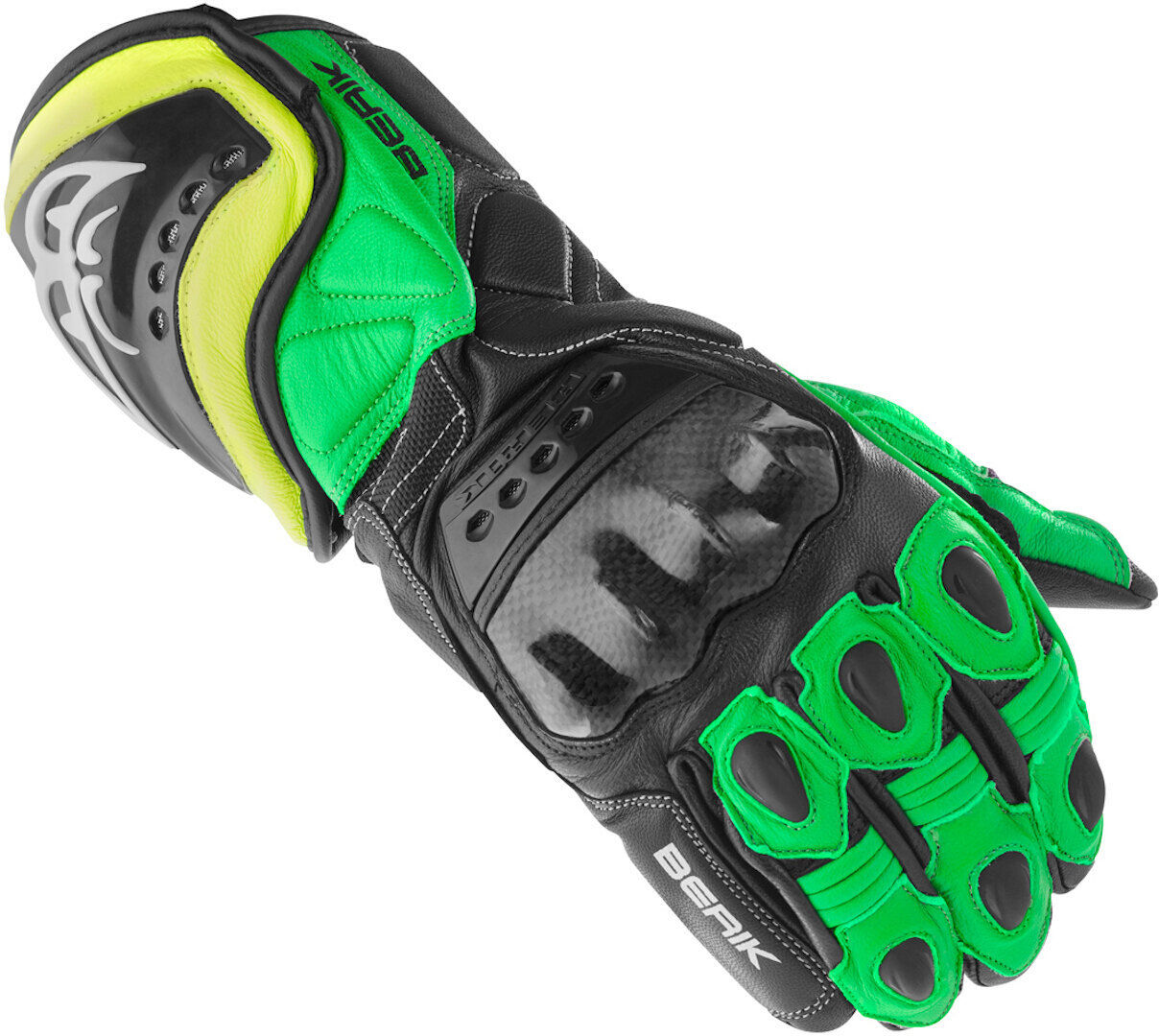 Berik TX-1 Guantes de motocicleta - Negro Verde (M)