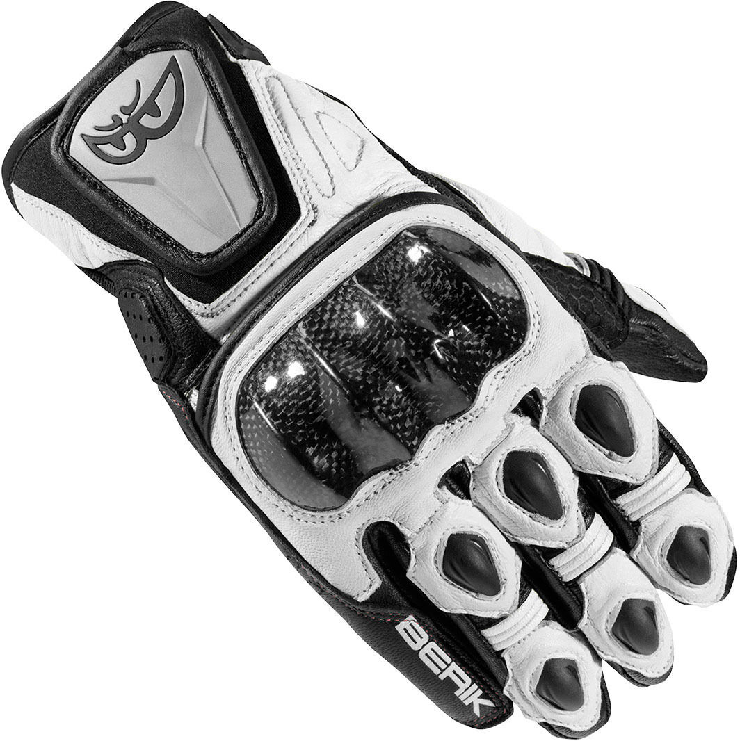 Berik Namib Guantes de la motocicleta - Negro Blanco (2XL)