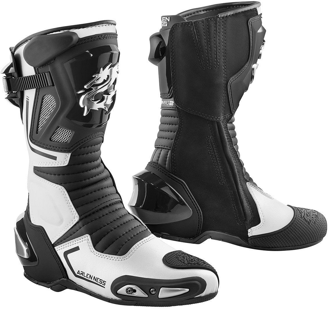 Arlen Ness Sugello Botas de moto - Negro Blanco (47)