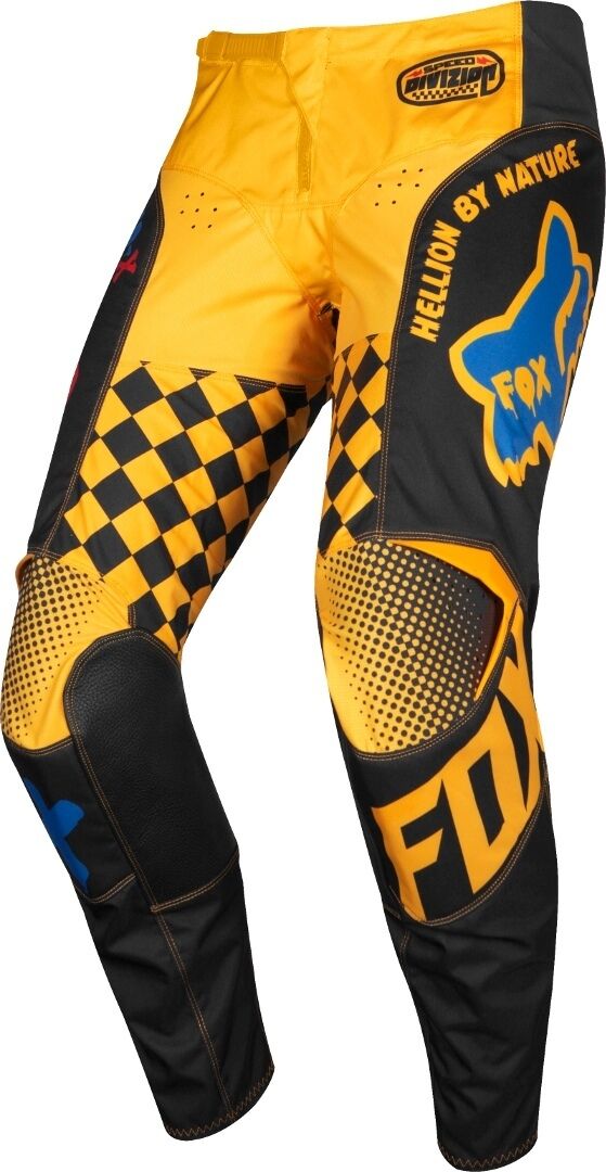 Fox 180 CZAR Pantalones de Motocross juvenil - Negro Amarillo (24)