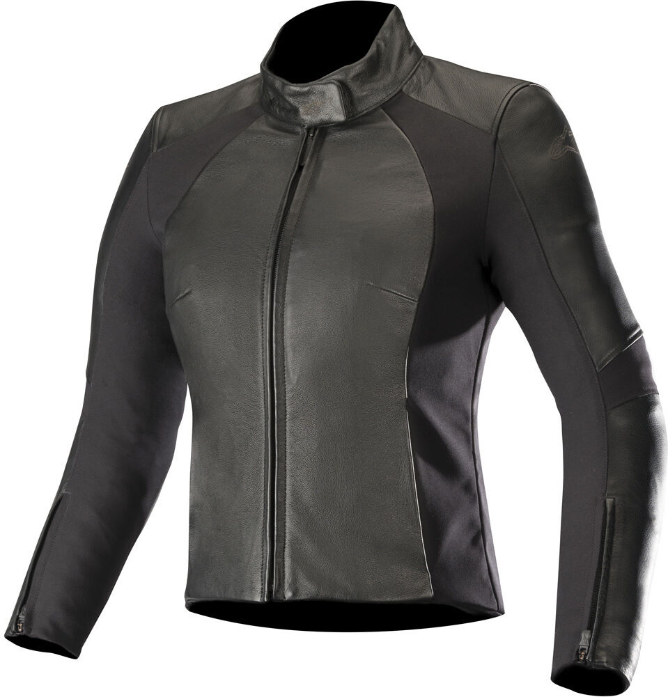 Alpinestars Vika v2 Chaqueta de cuero de motocicleta de la mujer - Negro (40)