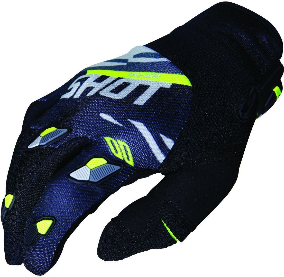 Shot Contact Score Motocross guantes - Negro Gris Amarillo (4XL)