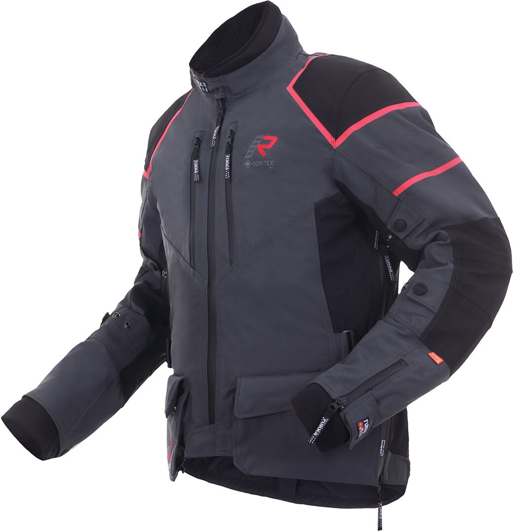 Rukka Exegal Gore-Tex Chaqueta textil para motocicleta - Gris Rojo (46)