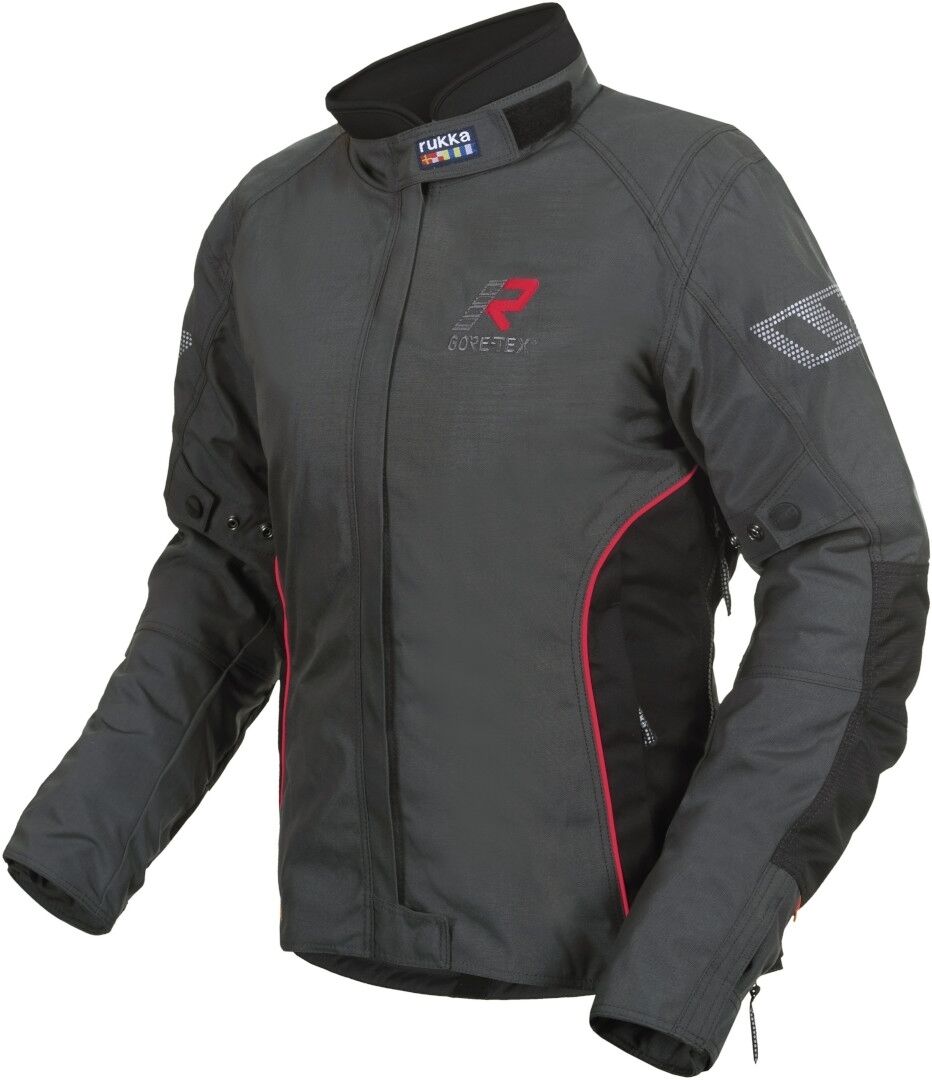 Rukka Hermia Gore-Tex Chaqueta textil para motocicletas para damas - Negro Rojo (36)