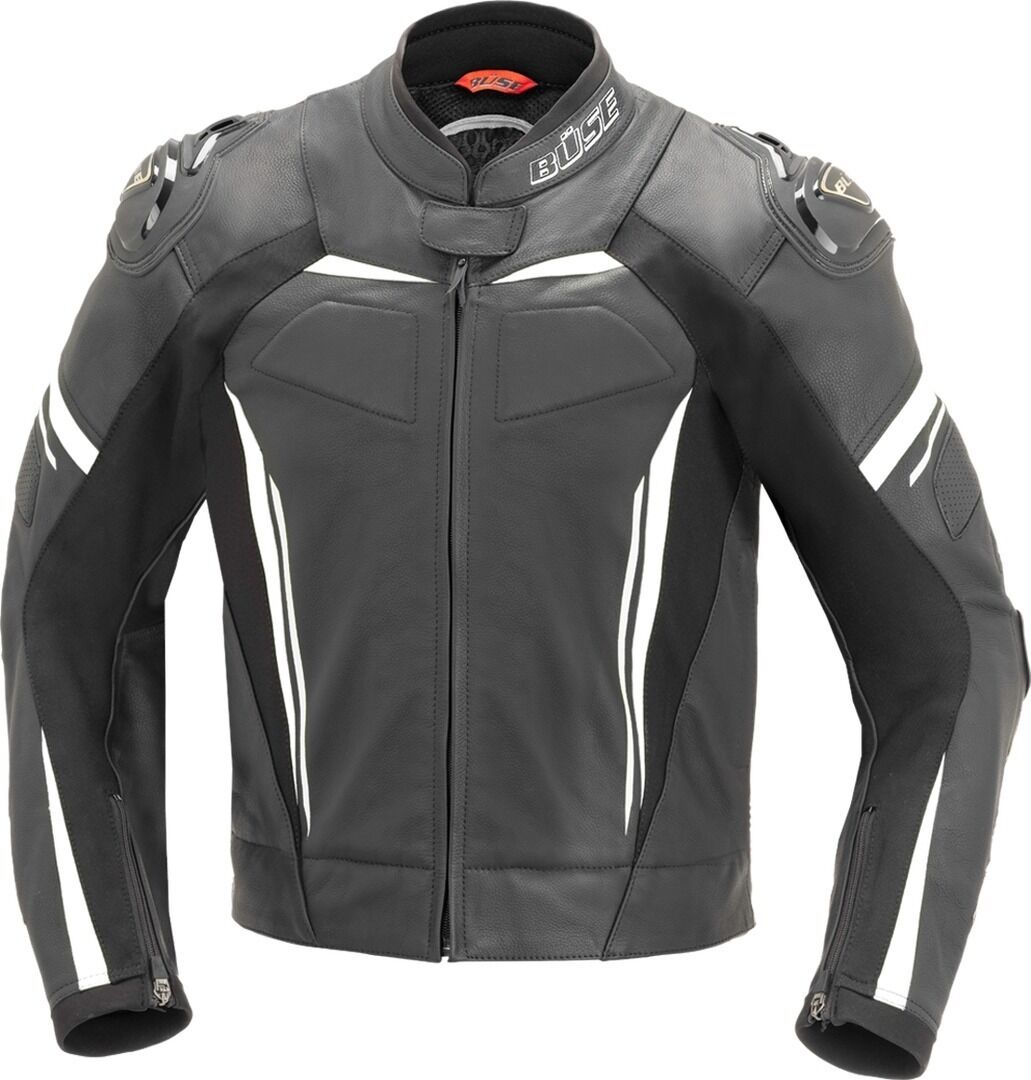 Büse Imola Chaqueta de cuero para motocicleta - Negro Blanco (58)