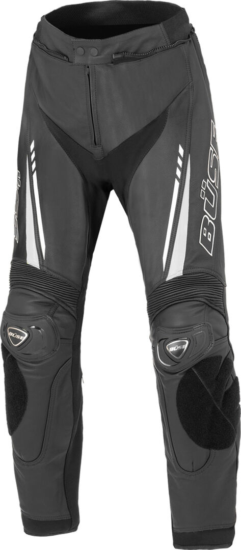 Büse Imola Pantalones de cuero moto - Negro Blanco (M 31 32)