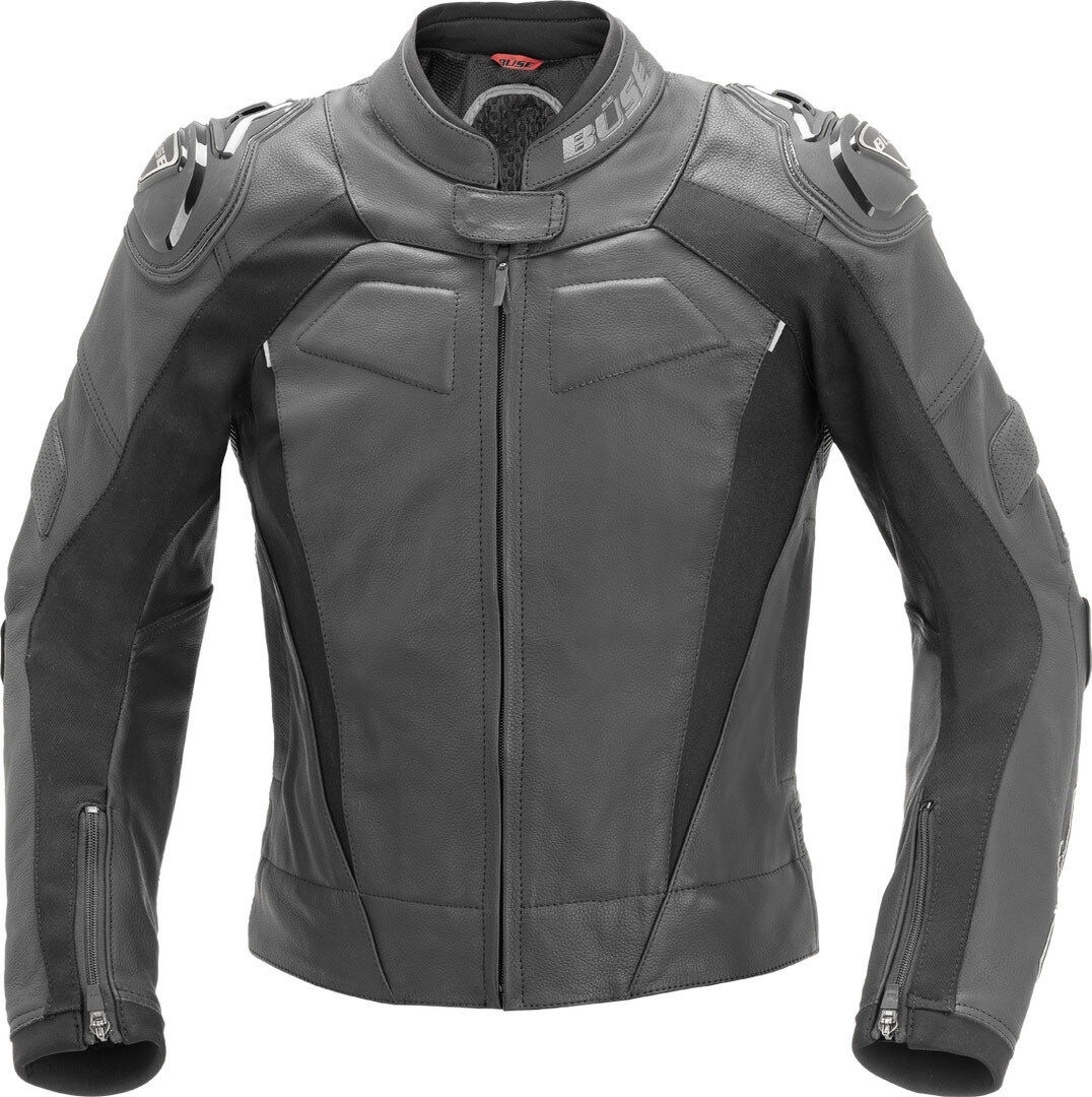 Büse Assen Damas chaqueta de cuero de la motocicleta - Negro (36)