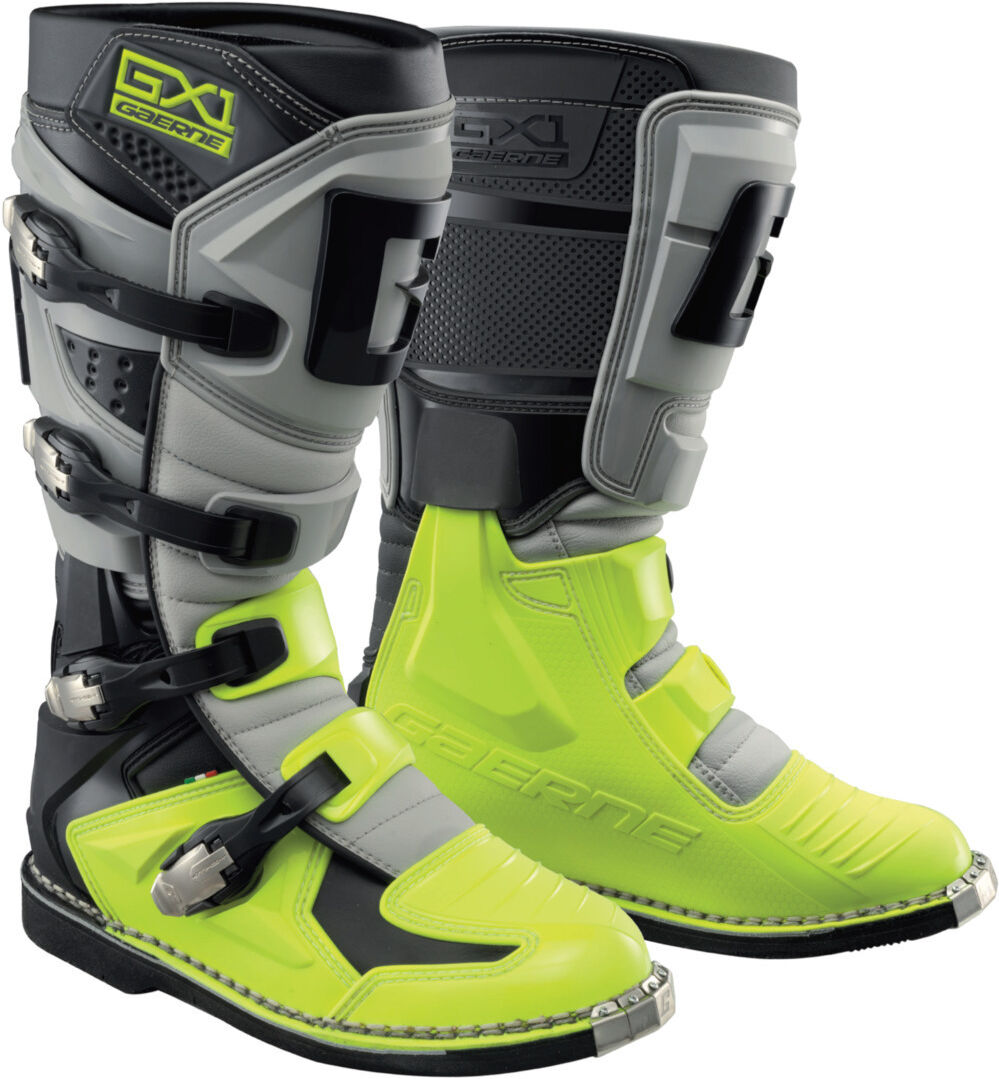 Gaerne GX-1 Goodyear Botas de Motocross - Negro Gris Amarillo (41)