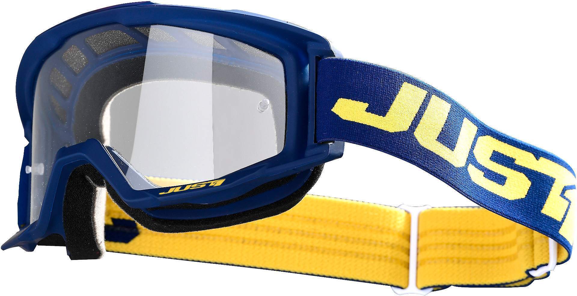 Just1 Vitro Gafas de Motocross - Azul Amarillo (un tamaño)