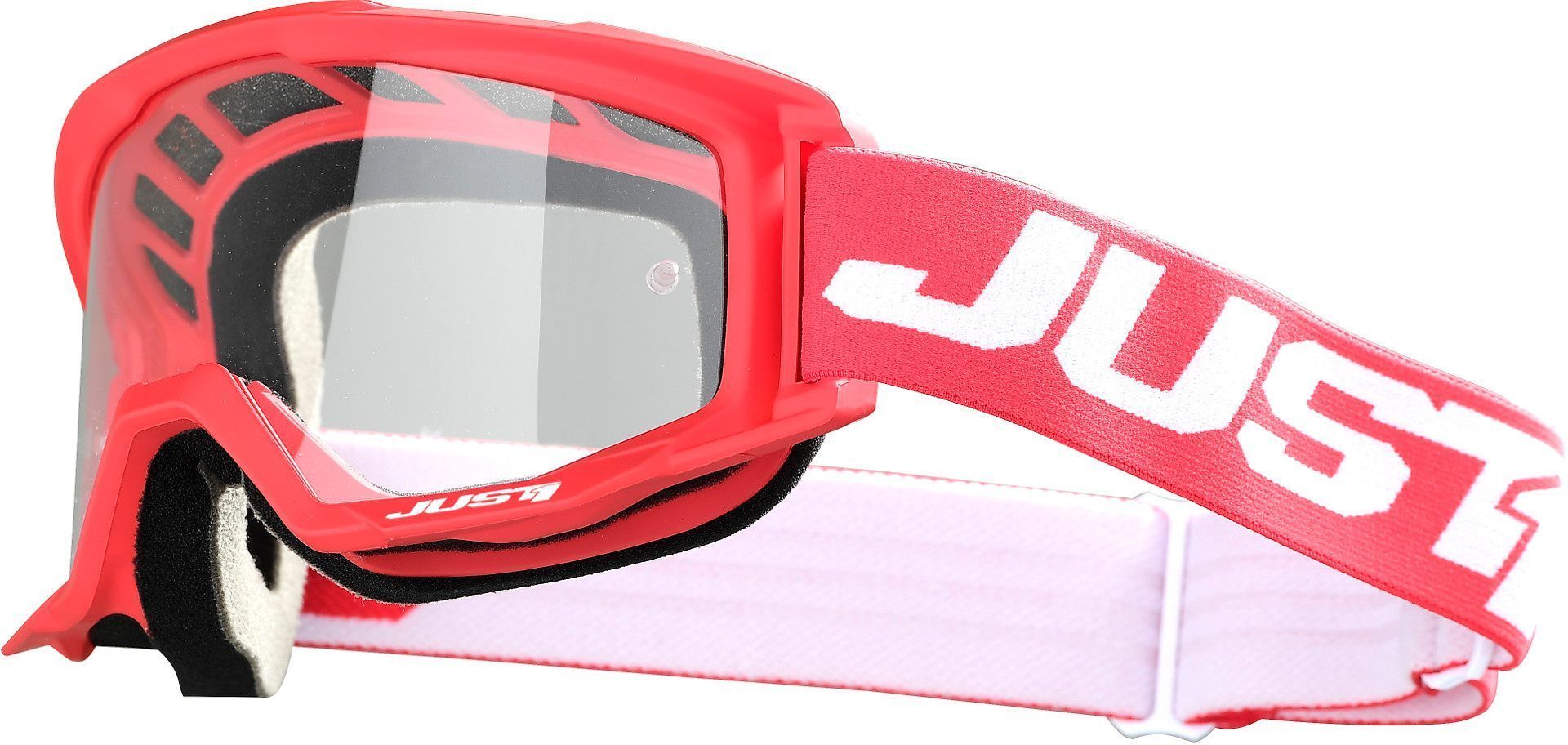 Just1 Vitro Gafas de Motocross - Blanco Rojo (un tamaño)