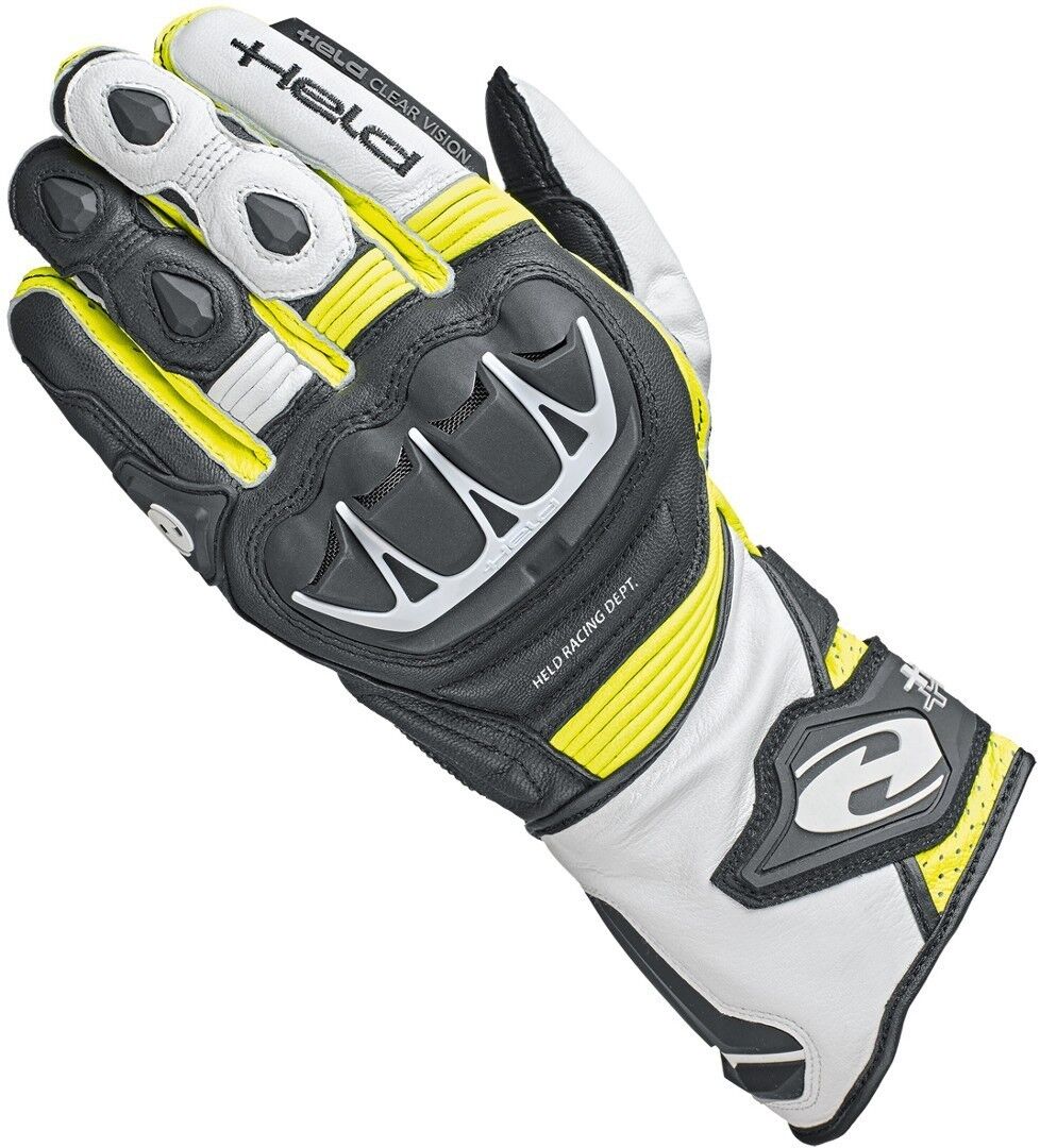 Held Evo-Thrux II Guantes de la motocicleta - Negro Amarillo (L)