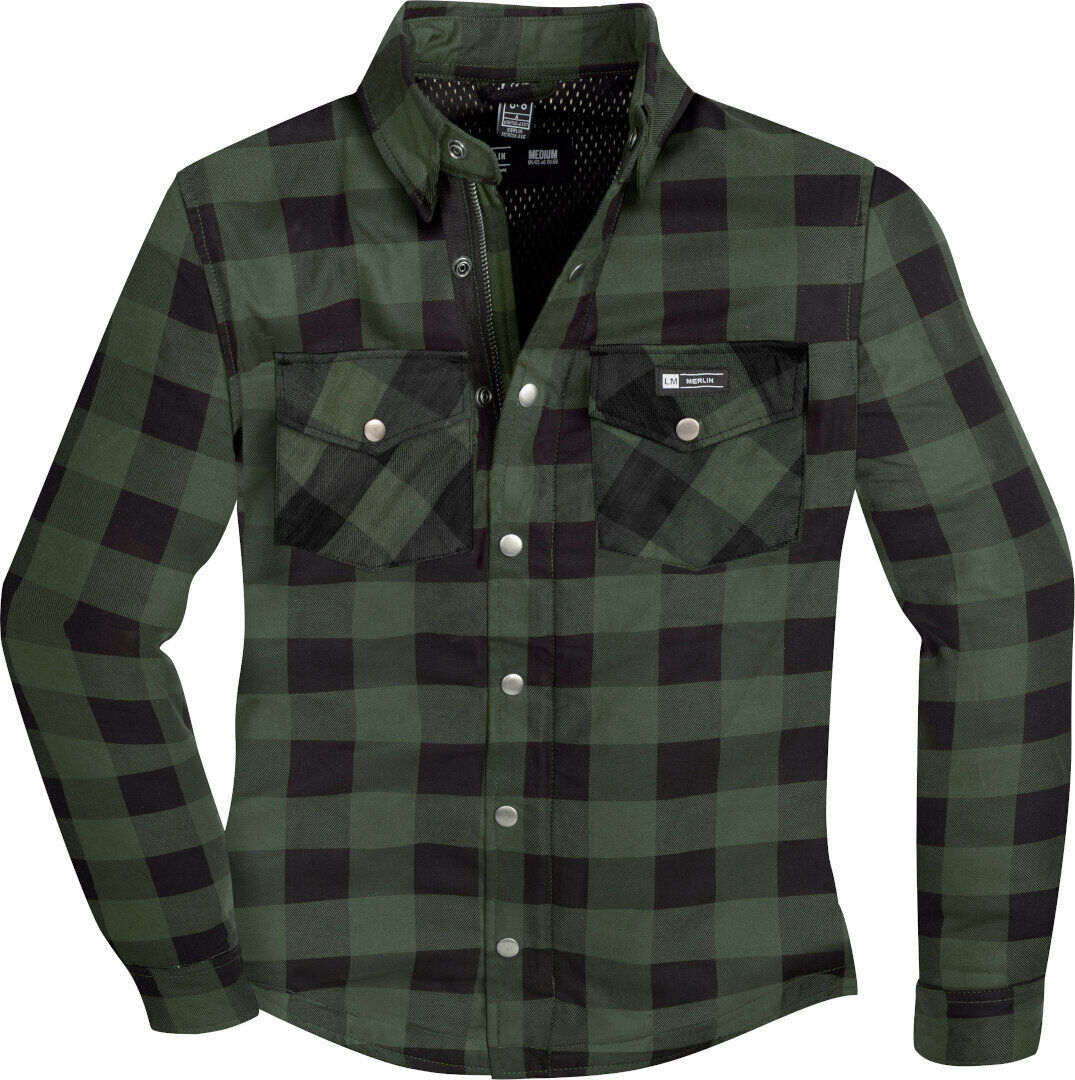 Merlin Axe camisa de leñador de motocicleta - Verde (L)