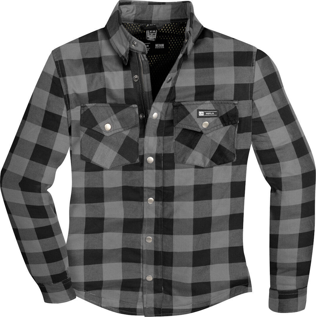 Merlin Axe camisa de leñador de motocicleta - Negro Gris (S)