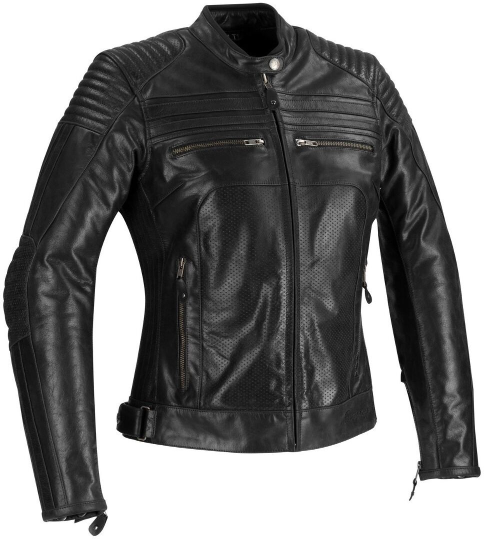 Bering Morton Chaqueta de cuero de motocicleta de la mujer - Negro (40)