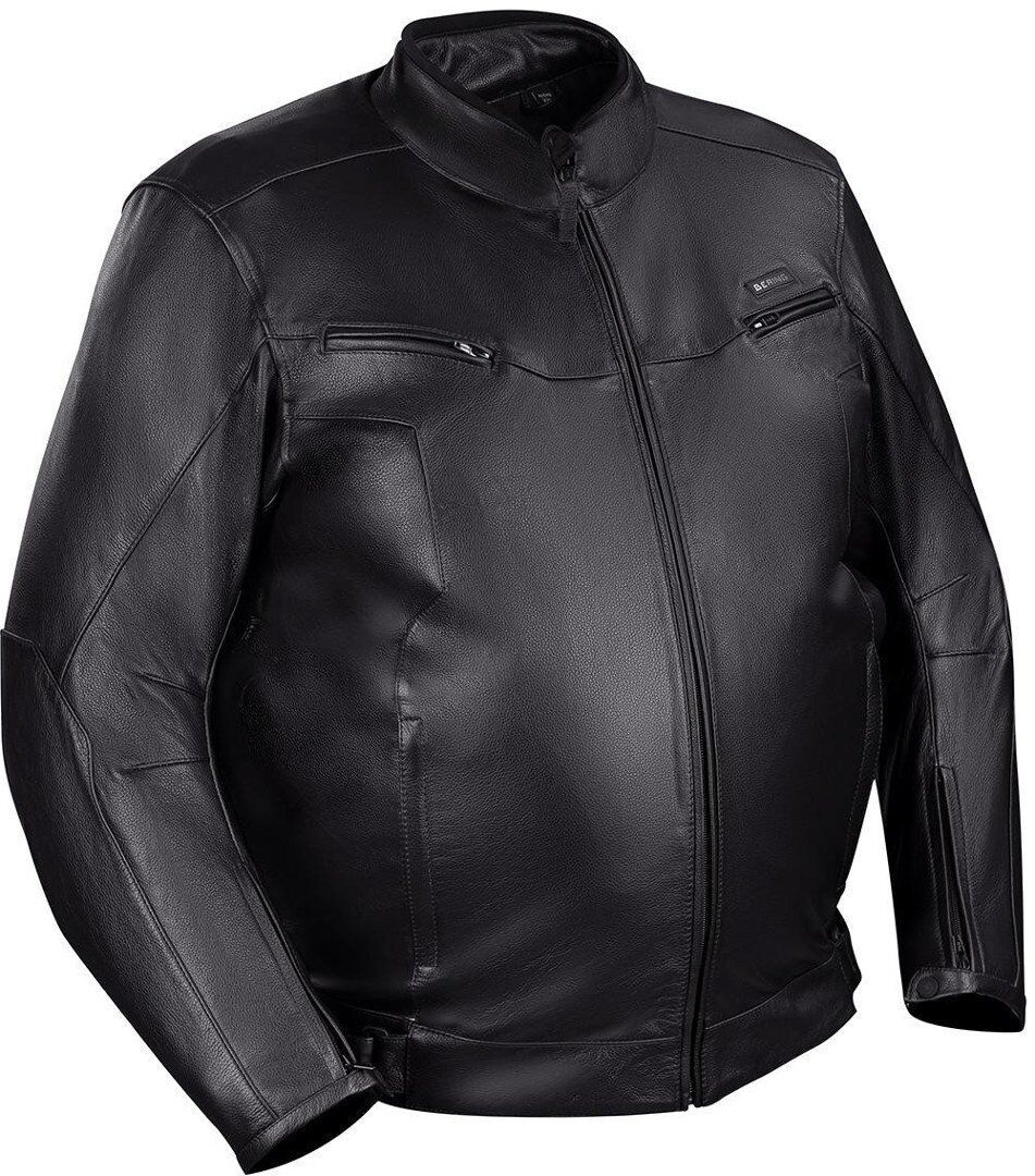 Bering Gringo Chaqueta de cuero de motocicleta de tamaño grande - Negro (XL)