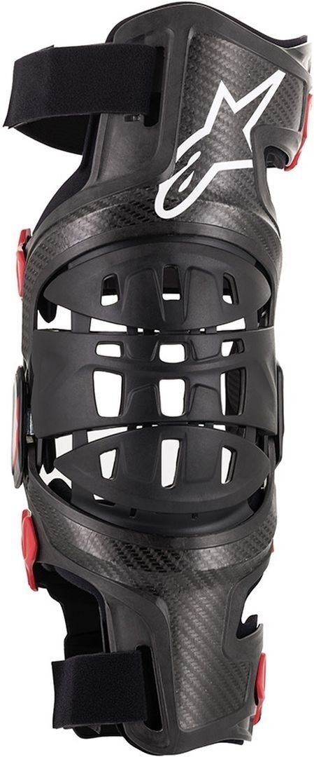 Alpinestars Bionic-10 Carbon Protector de rodilla Izquierda - Negro Rojo (S)