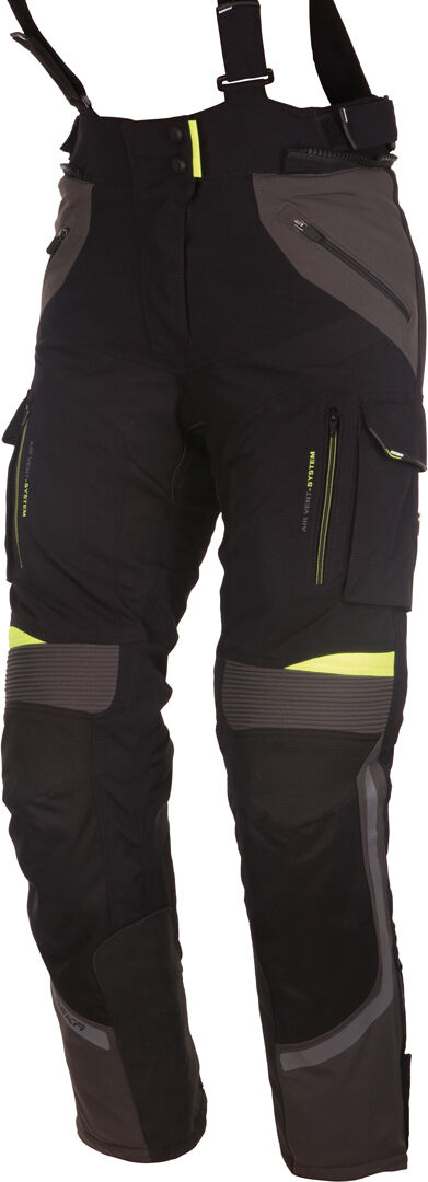 Modeka Panamericana Damas pantalones textil de la motocicleta - Negro Amarillo (44)