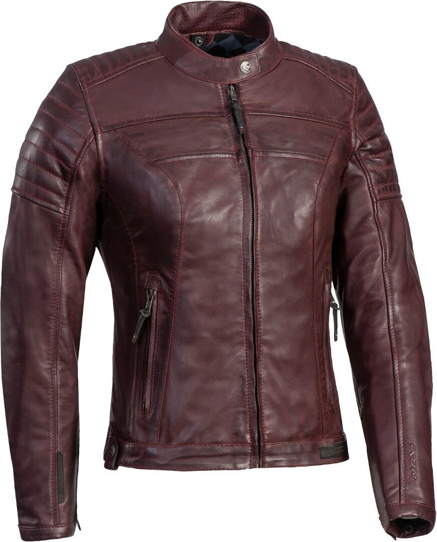 Ixon Spark Damas chaqueta de cuero de la motocicleta - Rojo (2XL)